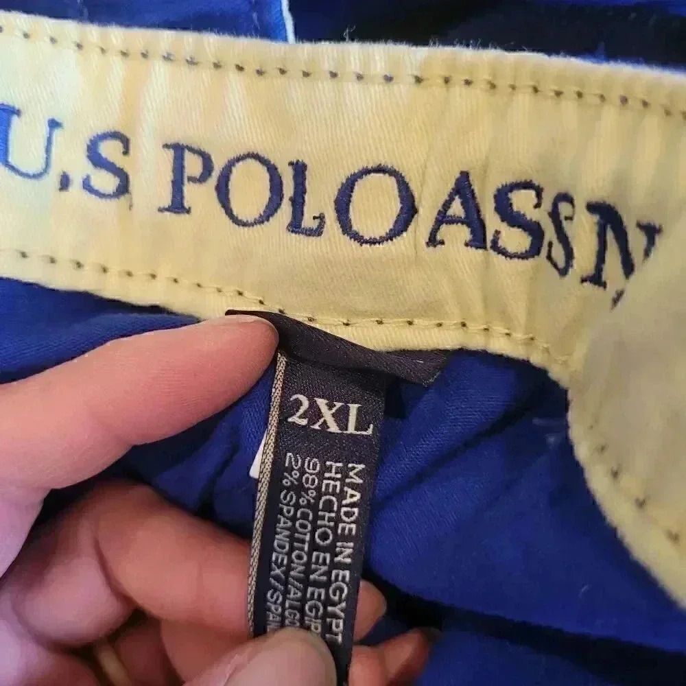 US Polo Assn Men's Blue Stretch Twill Jogger Pull On Shorts NEW NWT sz 2XL. - Picture 8 of 10